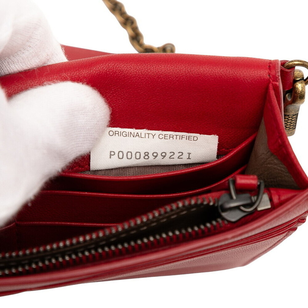 BOTTEGA VENETA Red Leather Intrecciato Shoulder Bag - Picture 6 of 7